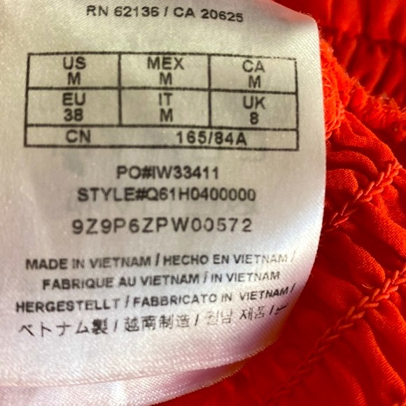 Sold tnester bright orange sheer chiffon peasant style top - Picture 7 of 8